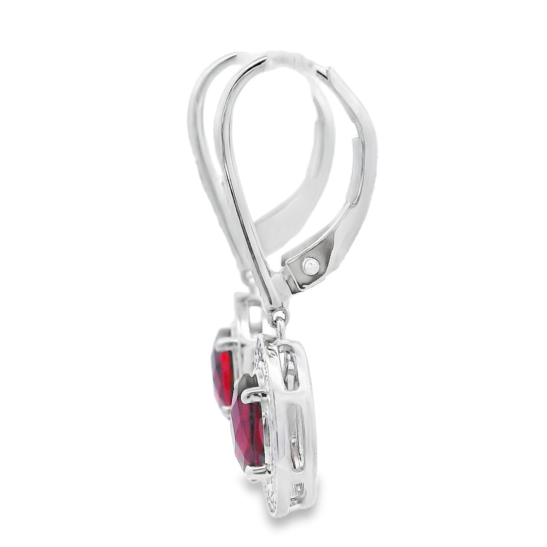 1.41ct Garnet Diamond Dangle Earrings 10KT White Gold by Bids.com