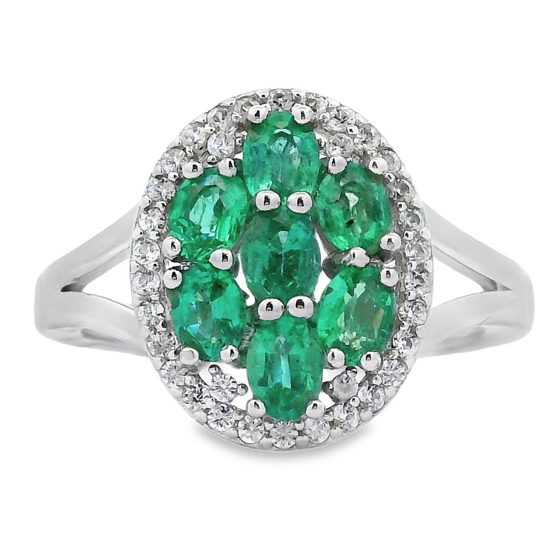 Genuine 1.44ct Emerald Zircon Ring Sterling Silver by Bids.com