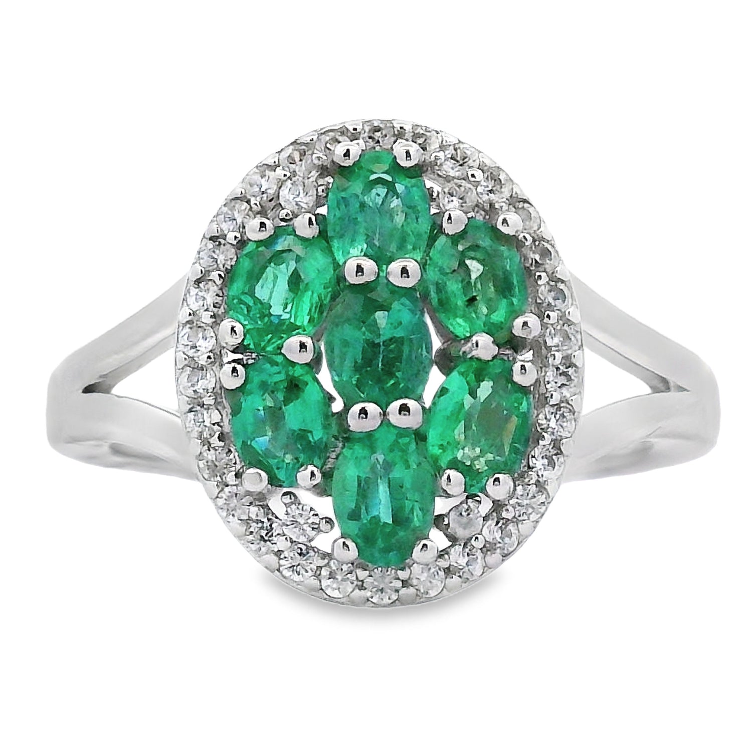 Genuine 1.44ct Emerald Zircon Ring Sterling Silver by Bids.com