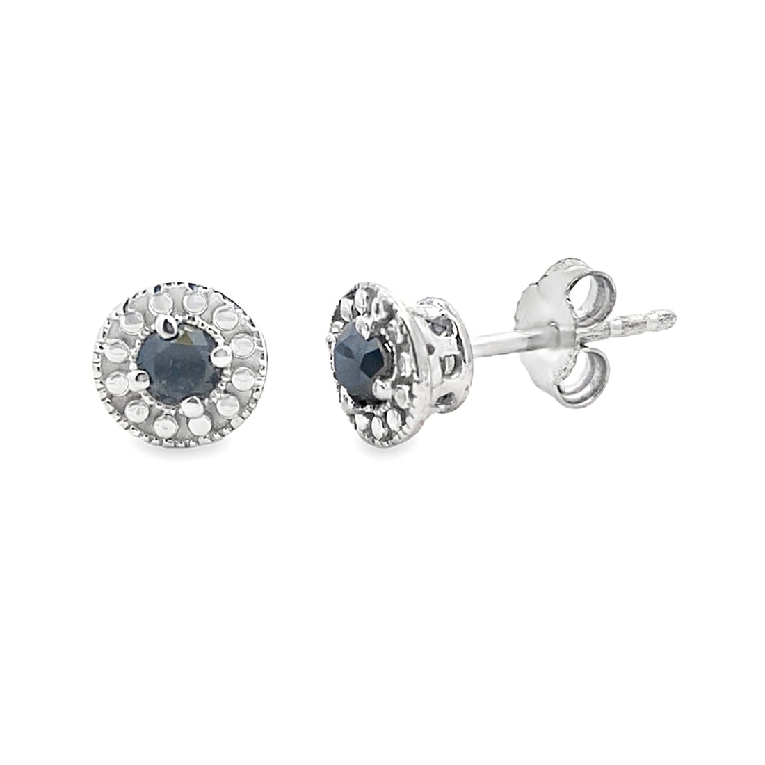 Natural .25ct Diamond Stud Earrings Sterling Silver by Bids.com