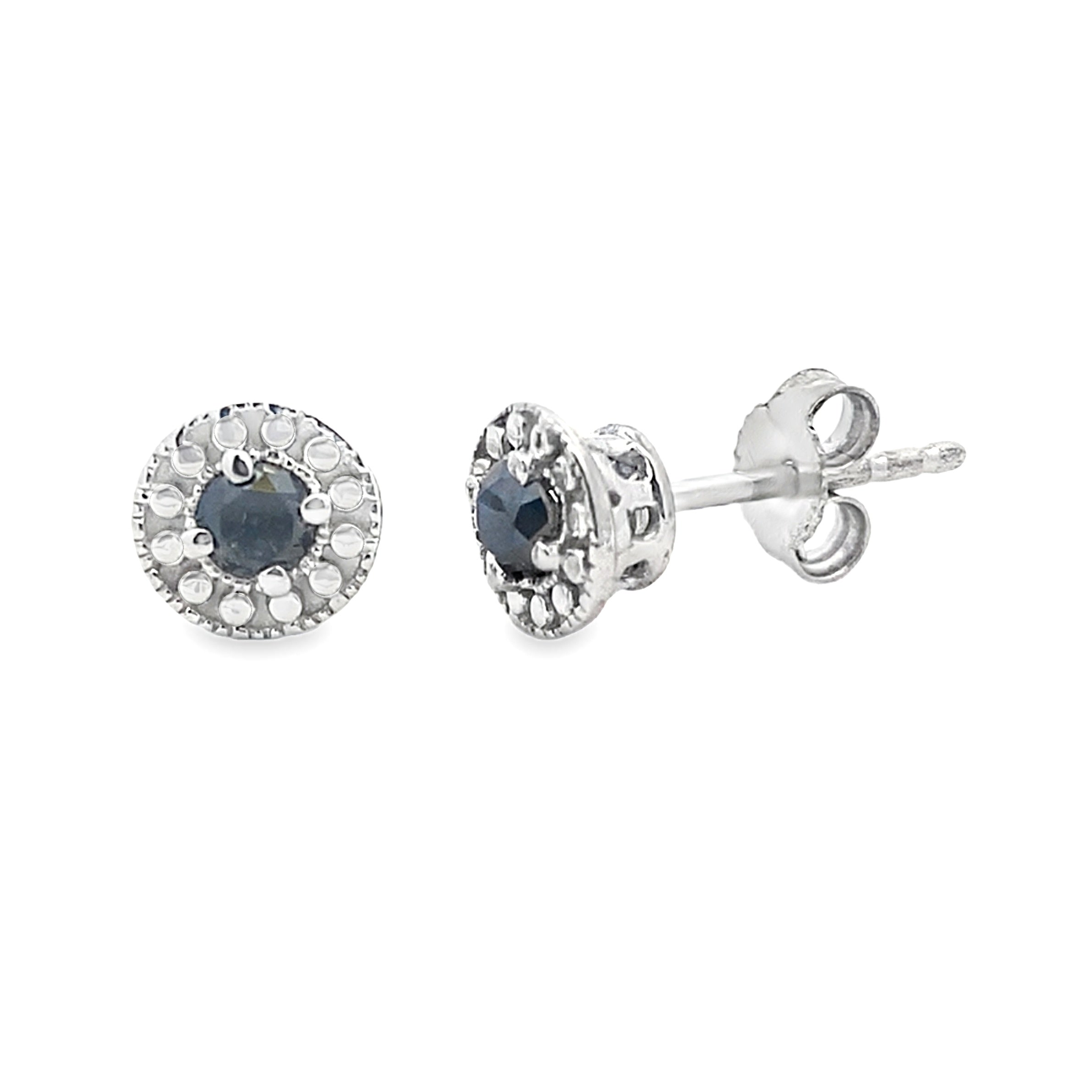 Natural .25ct Diamond Stud Earrings Sterling Silver by Bids.com