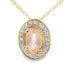 Rose Quartz Diamond Fashion Pendants 10KT Yellow Gold by Bids.com