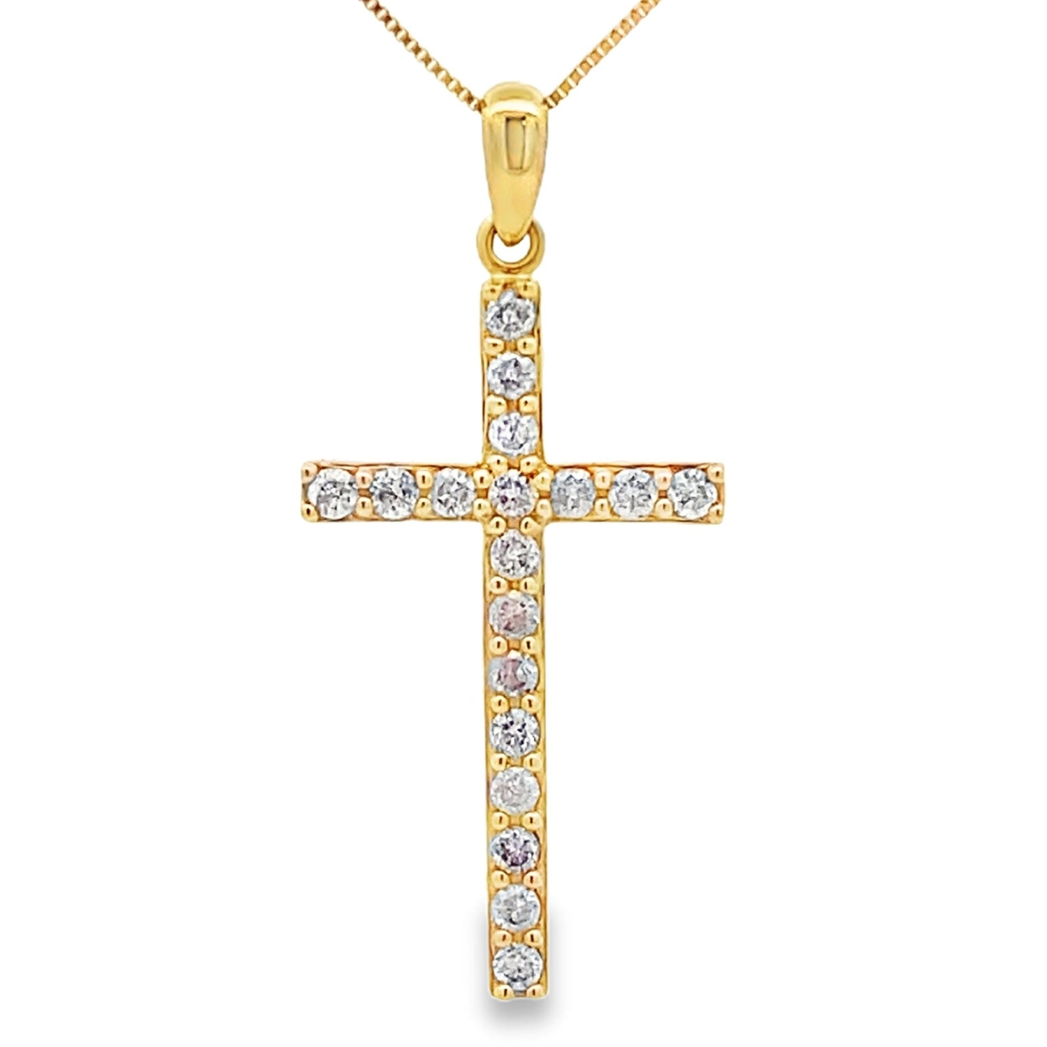 .25ct Diamond Cross Religious Pendant 14KT Yellow Gold by Bids.com
