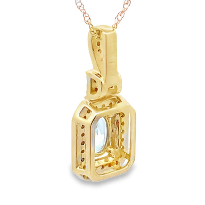 Aquamarine Diamond Fashion Pendants 10KT Yellow Gold by Bids.com