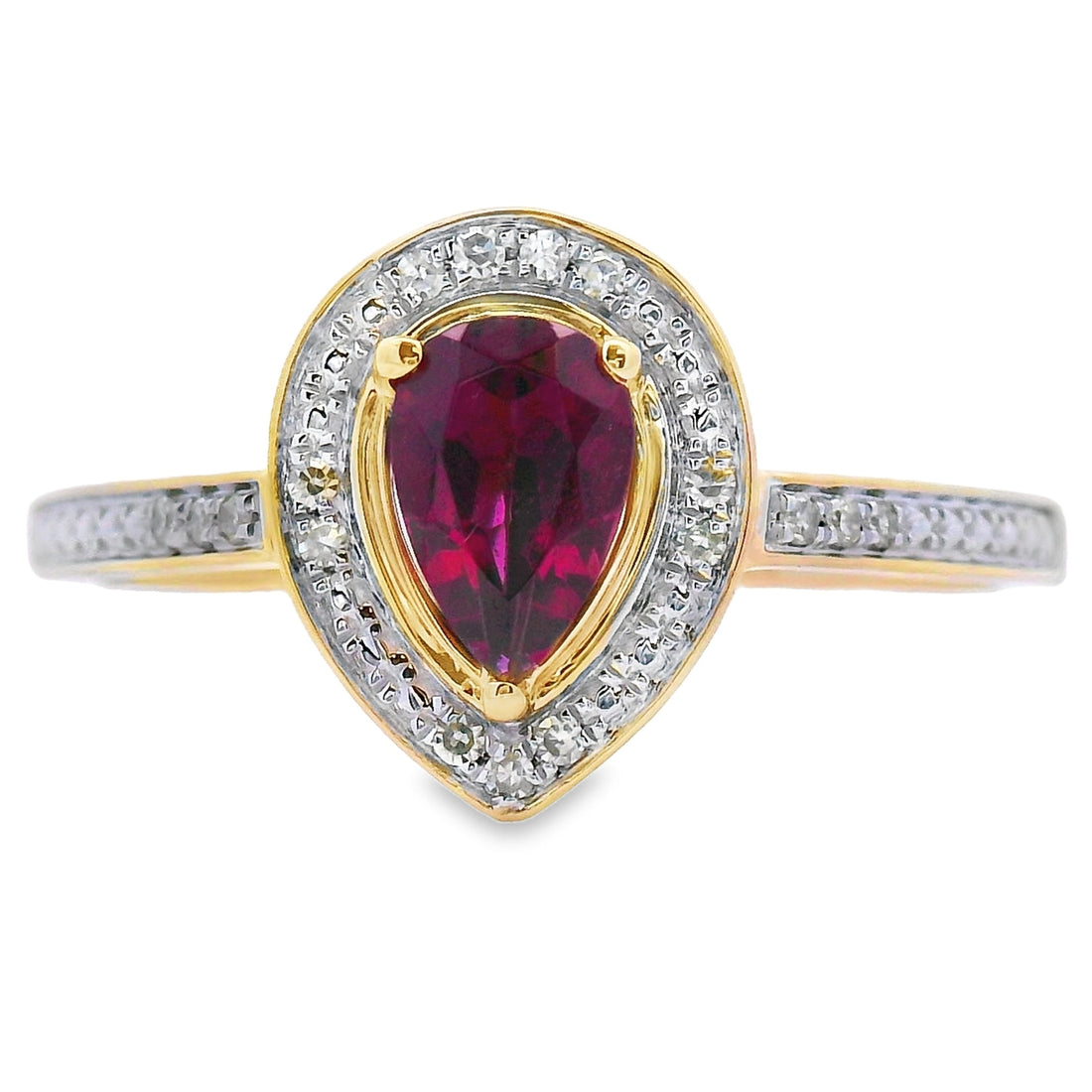 Genuine .56ct Garnet Diamond Ring 10KT Yellow Gold by Bids.com