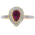 Genuine .56ct Garnet Diamond Ring 10KT Yellow Gold by Bids.com