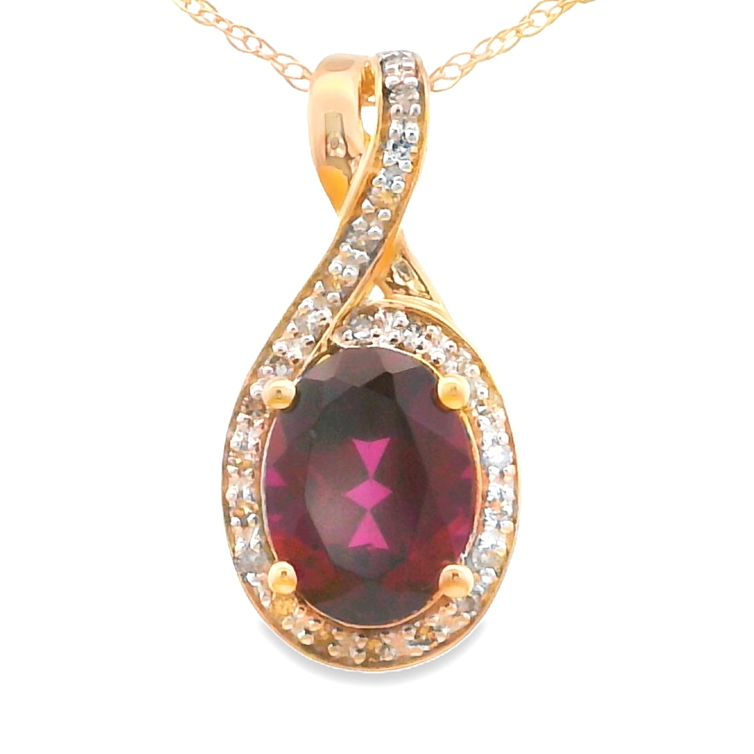 1.61ct Garnet Diamond Fashion Pendants 14KT Yellow Gold by Bids.com