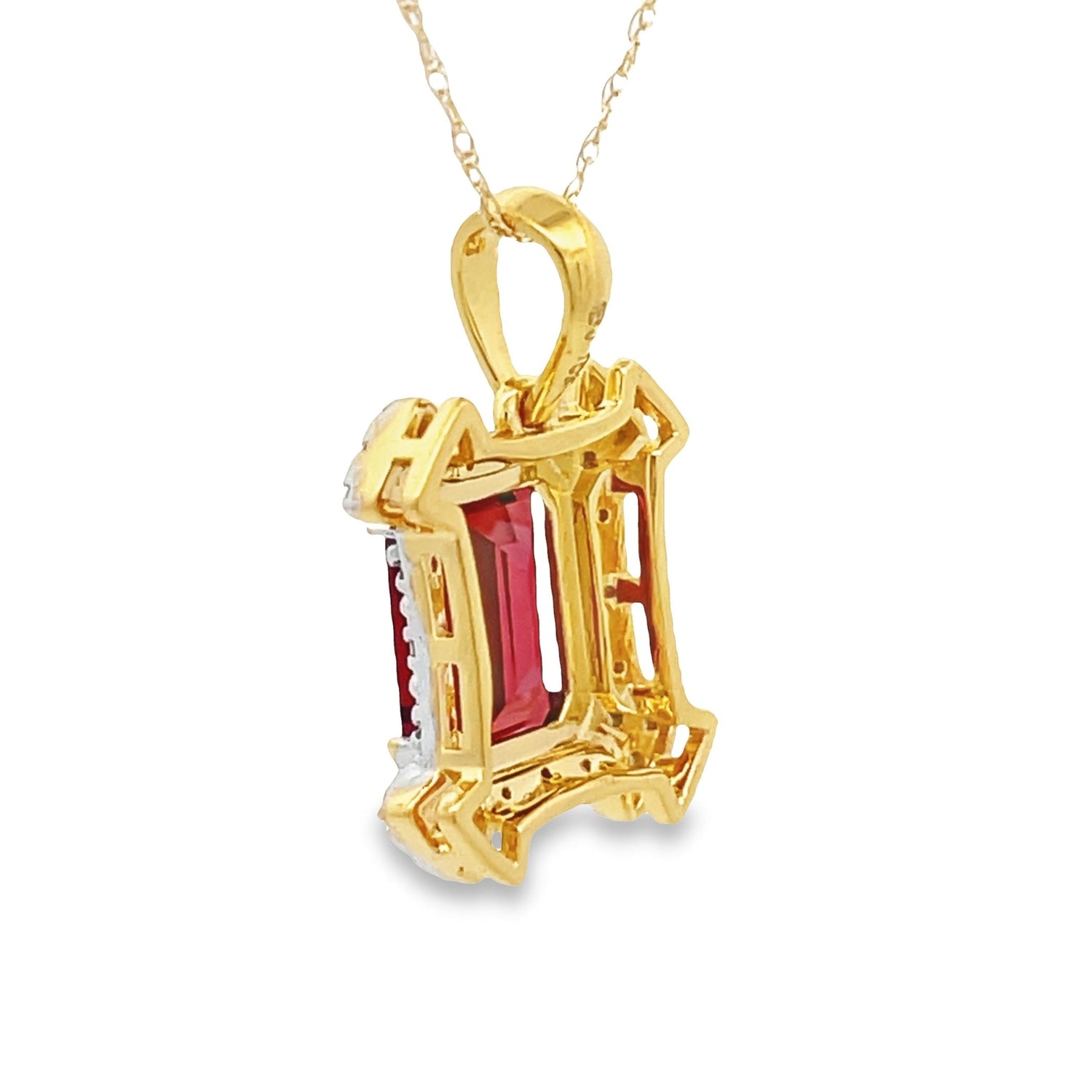 1.87ct Garnet Diamond Fashion Pendants 10KT Yellow Gold by Bids.com