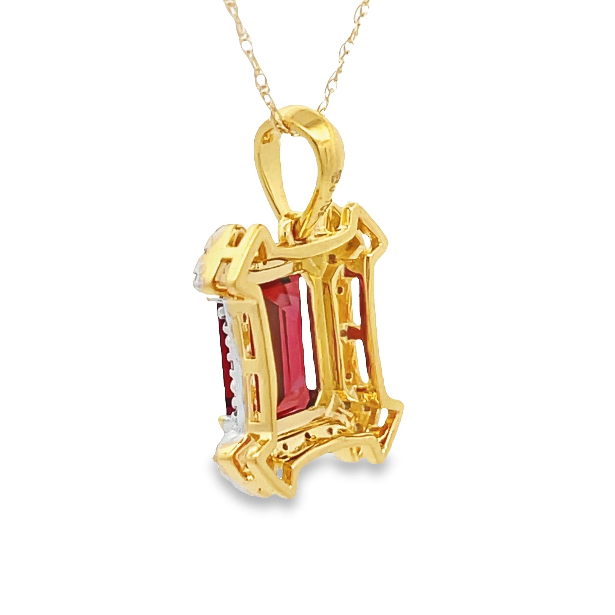 1.87ct Garnet Diamond Fashion Pendants 10KT Yellow Gold by Bids.com