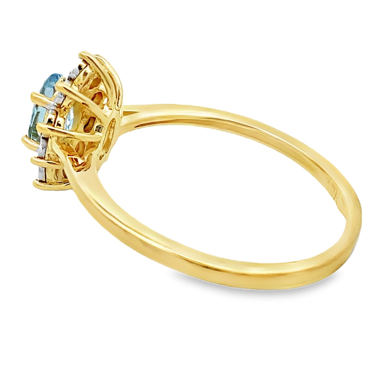 Genuine .43ct Aquamarine Diamond Ring 10KT Yellow Gold by Bids.com