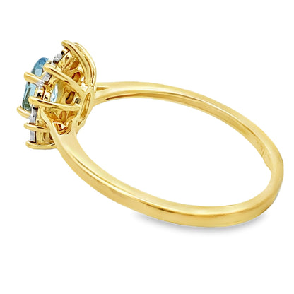 Genuine .43ct Aquamarine Diamond Ring 10KT Yellow Gold by Bids.com