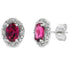 Rhodolite Garnet Diamond Earrings 10KT White Gold by Bids.com