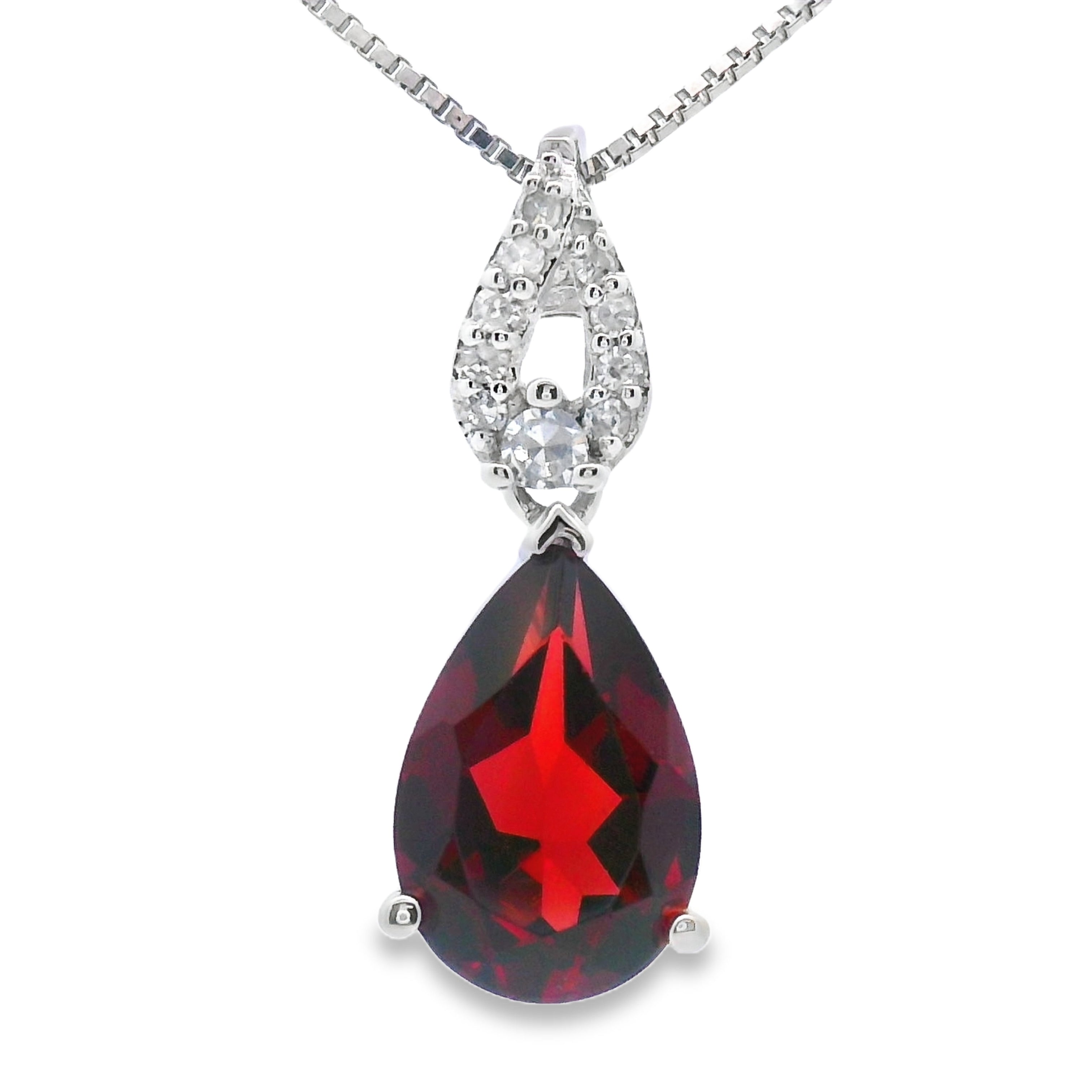 1.38ct Garnet Diamond Fashion Pendants 10KT White Gold by Bids.com