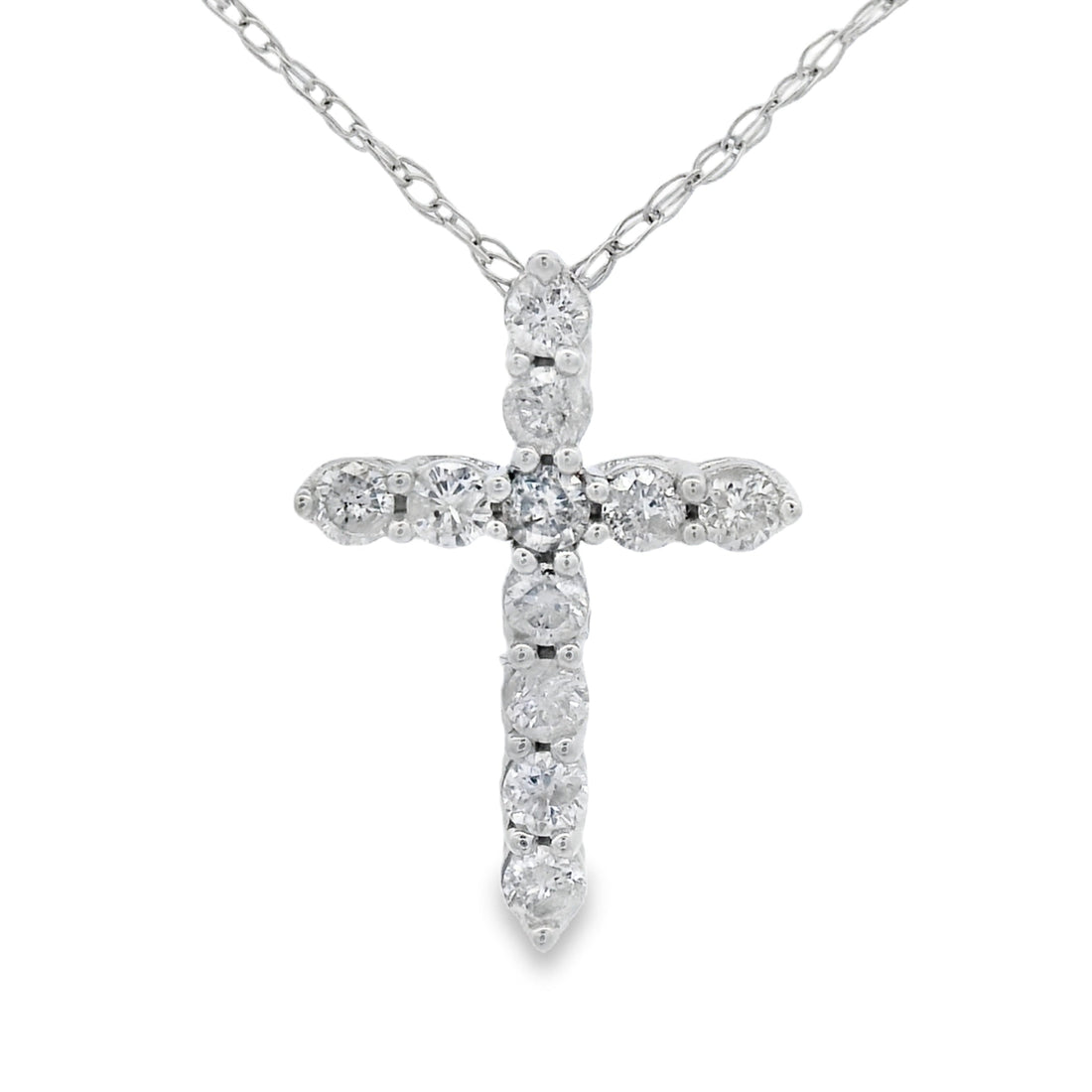 .19ct Diamond Cross Religious Pendant 14KT White Gold by Bids.com