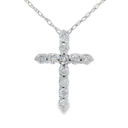 .19ct Diamond Cross Religious Pendant 14KT White Gold by Bids.com