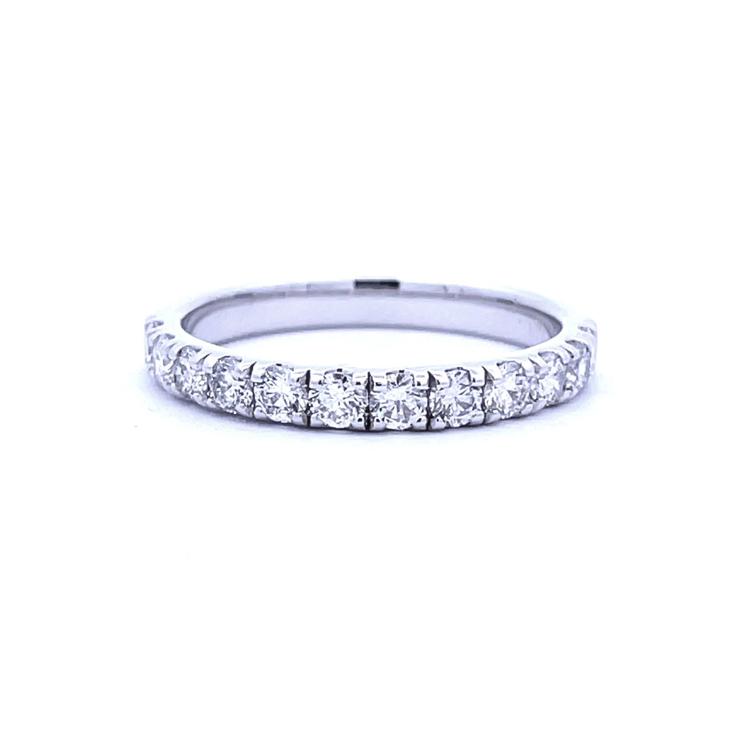 Natural .75ct Diamond Wedding Band Ring 14KT White Gold by Bids.com