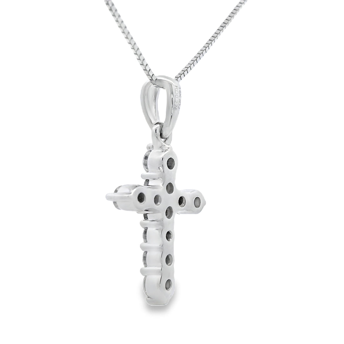 .23ct Diamond Cross Religious Pendant 14KT White Gold by Bids.com