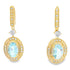 Aquamarine Diamond Dangle Earrings 10KT Yellow Gold by Bids.com