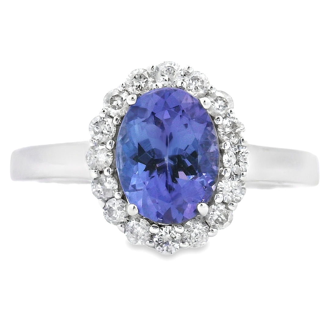 Genuine 1.55ct Tanzanite Diamond Ring 14KT White Gold by Bids.com