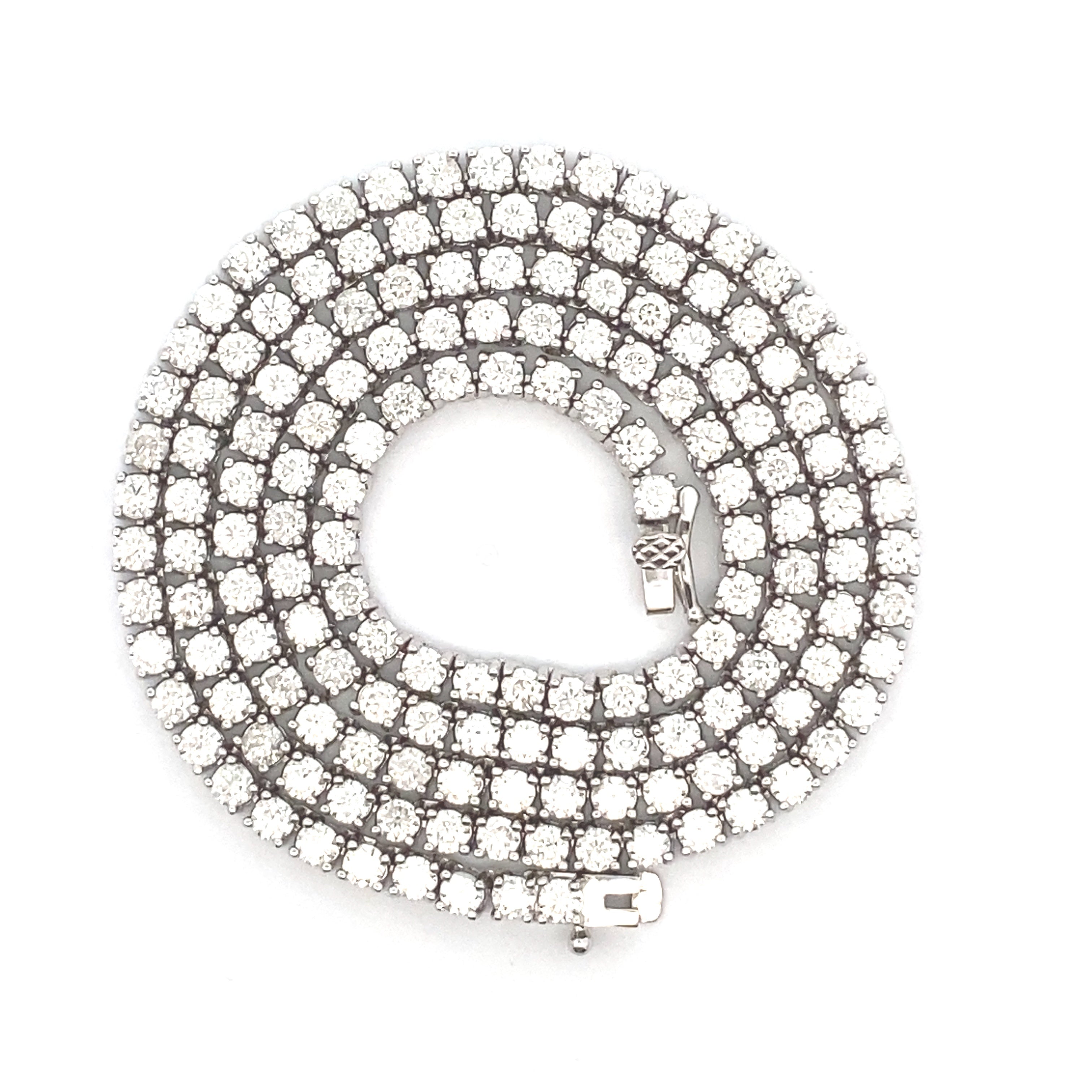 6.85ct Moissanite Tennis Necklace Sterling Silver by Bids.com