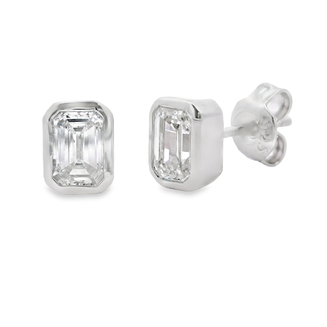 1.00ct Lab Grown Diamond Stud Earrings Sterling Silver by Bids.com