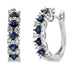 .93ct Sapphire Diamond Hoop Earrings 14KT White Gold by Bids.com