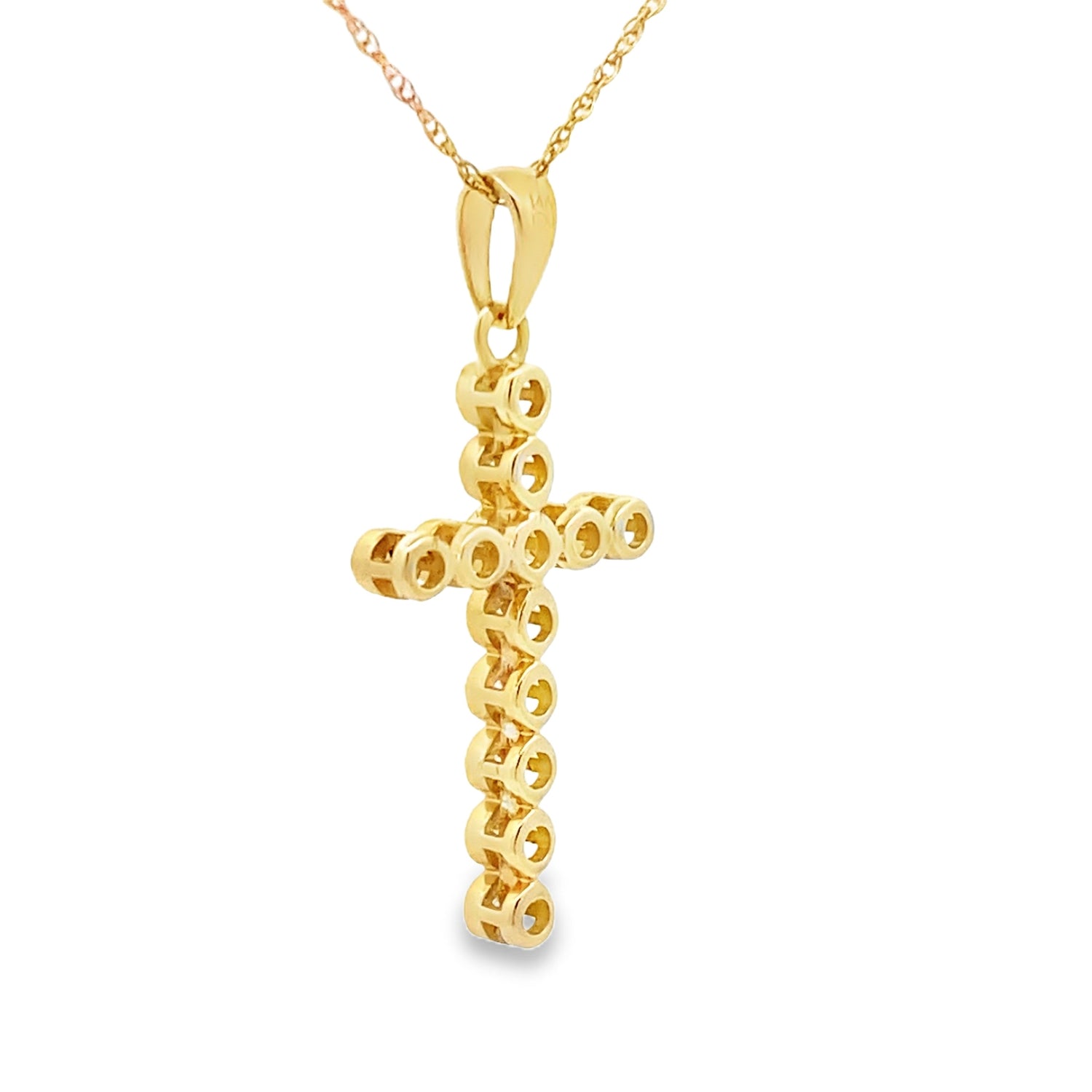 .12ct Diamond Cross Religious Pendant 14KT Yellow Gold by Bids.com