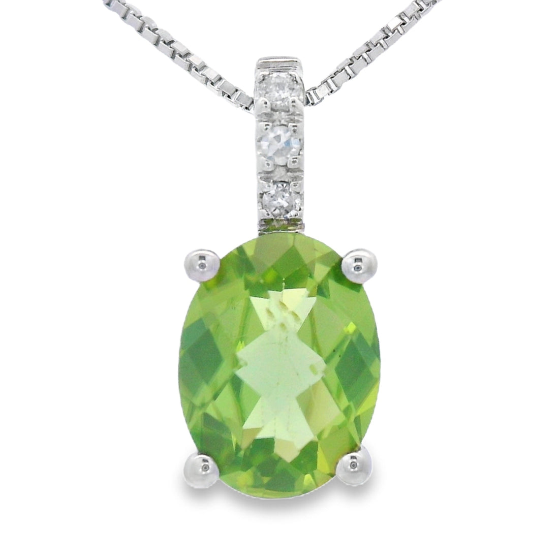 1.34ct Peridot Diamond Fashion Pendants 10KT White Gold by Bids.com