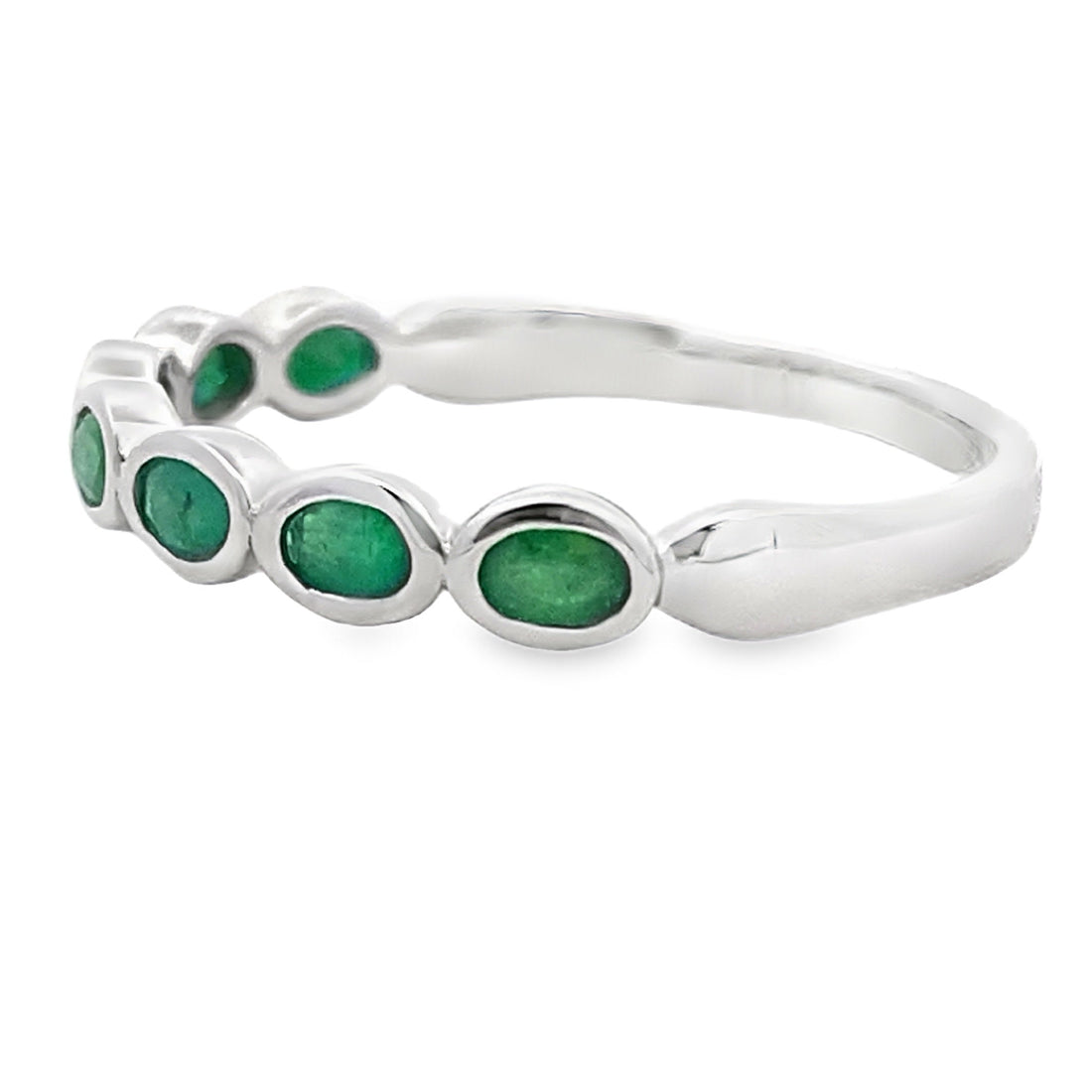 .74ct Emerald Fashion band rings 14KT White Gold by Bids.com