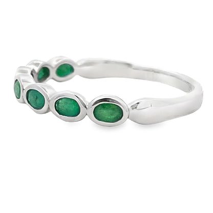 .74ct Emerald Fashion band rings 14KT White Gold by Bids.com