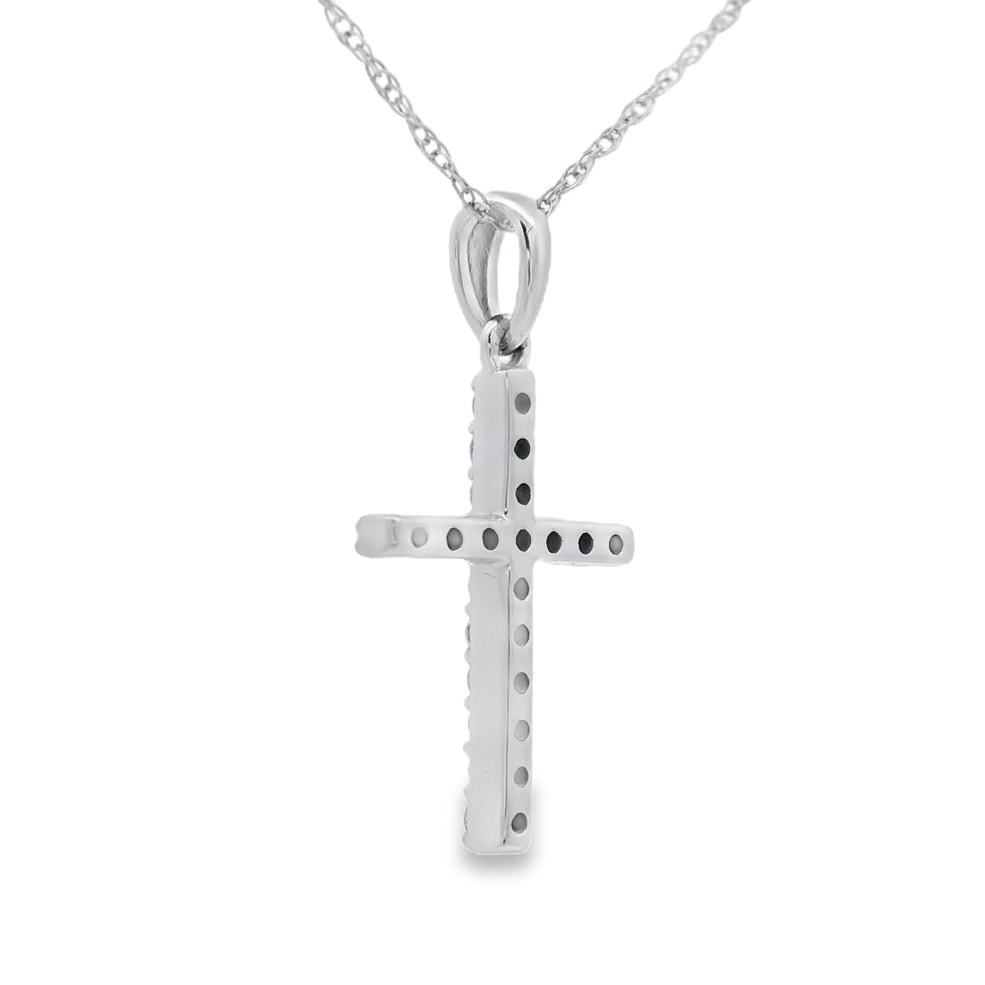 .13ct Diamond Cross Religious Pendant 14KT White Gold by Bids.com