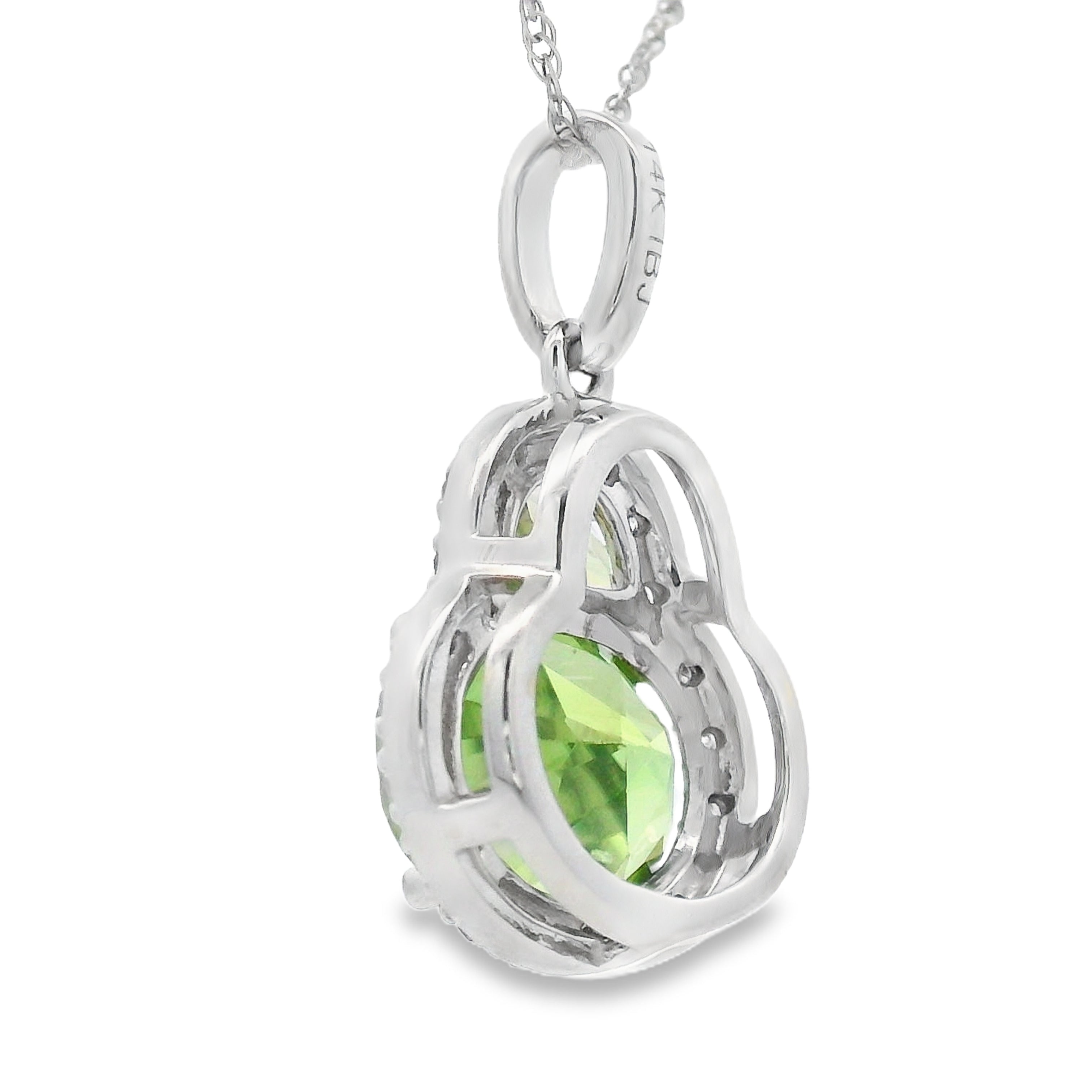 2.29ct Peridot Diamond Fashion Pendants 14KT White Gold by Bids.com