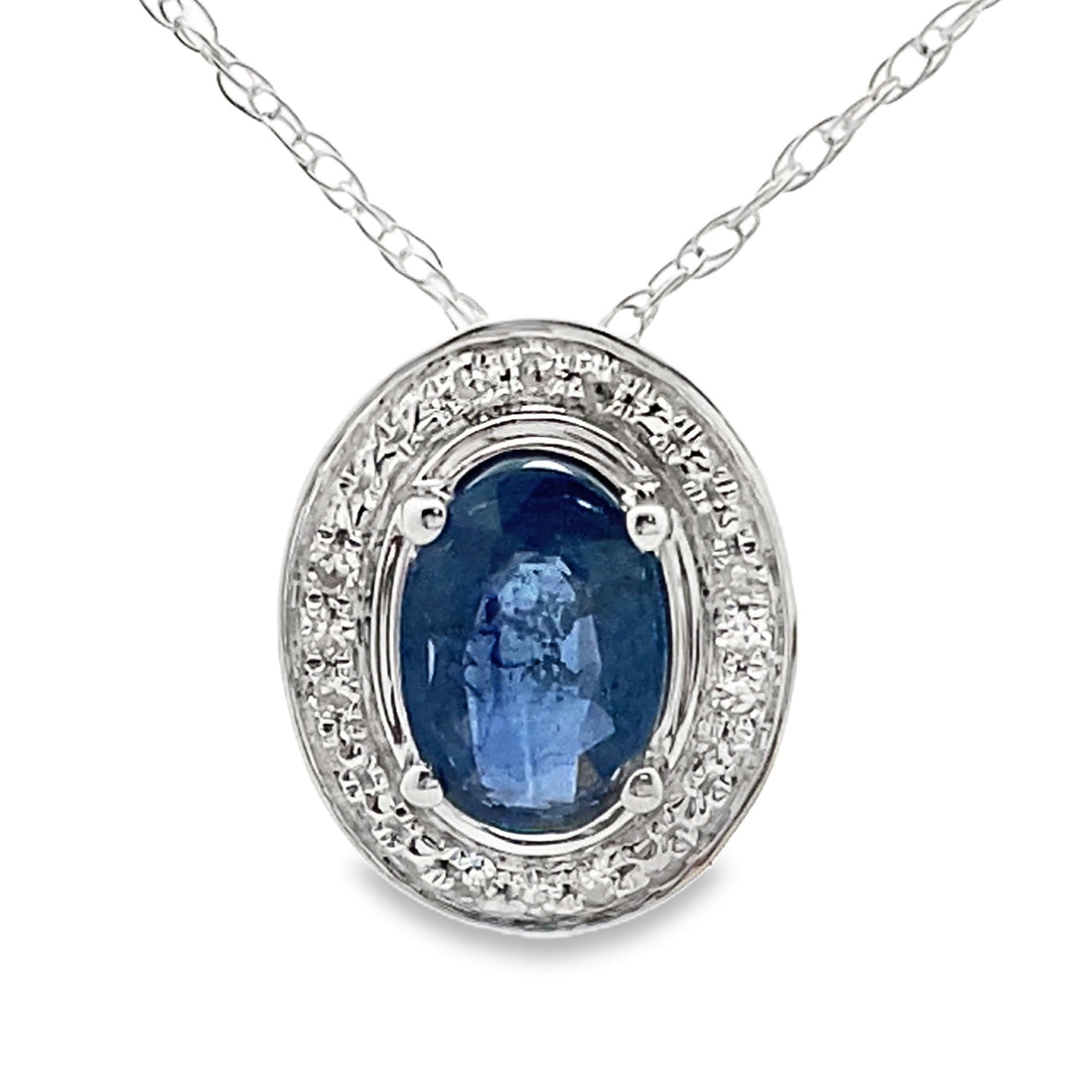 .59ct Sapphire Diamond Fashion Pendants 10KT White Gold by Bids.com