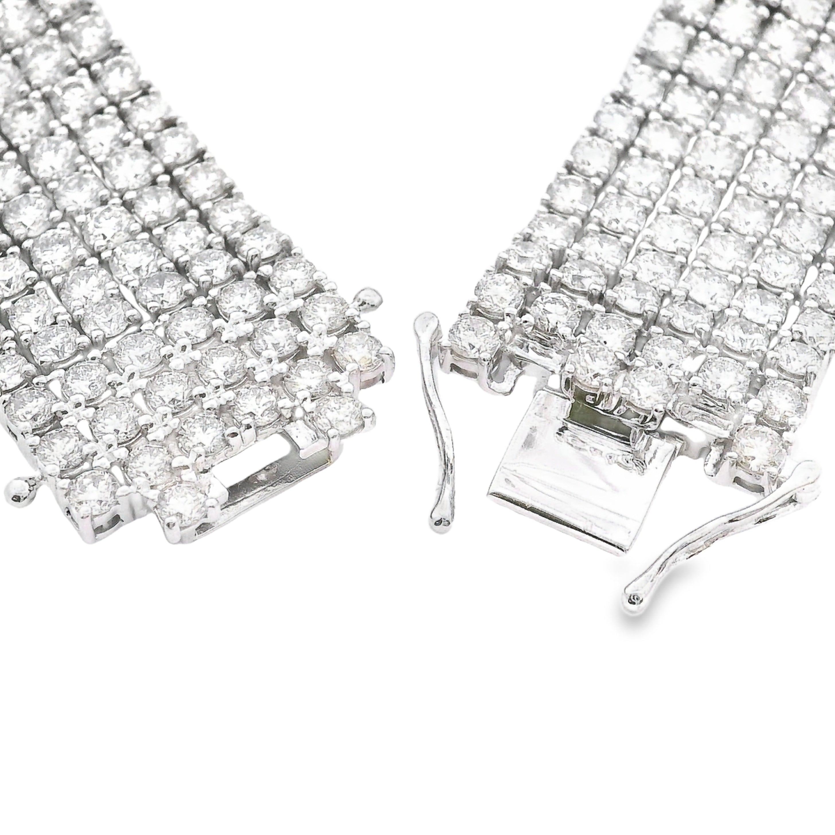 Genuine 20.00ct Diamond Tennis Bracelet 14KT White Gold by Bids.com