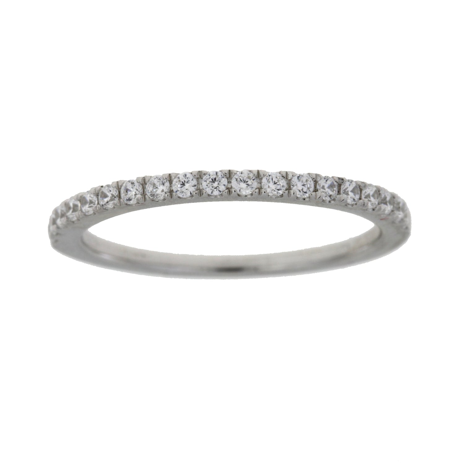 Cubic Zirconium Wedding Band Ring Sterling Silver by Bids.com