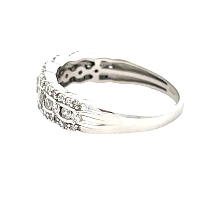 Natural .50ct Diamond Wedding Band Ring 14KT White Gold by Bids.com