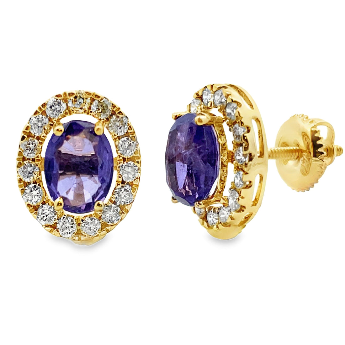 1.54ct Tanzanite Diamond Earrings 14KT Yellow Gold by Bids.com