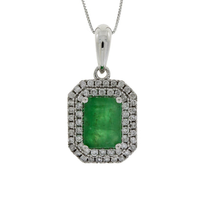1.08ct Emerald Diamond Fashion Pendants 14KT White Gold by Bids.com