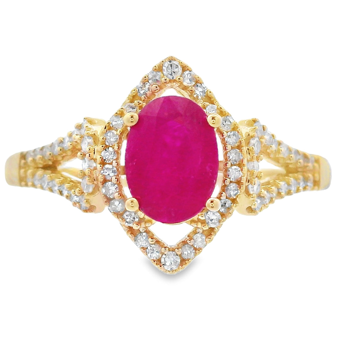 Genuine 1.26ct Ruby Diamond Ring 14KT Yellow Gold by Bids.com