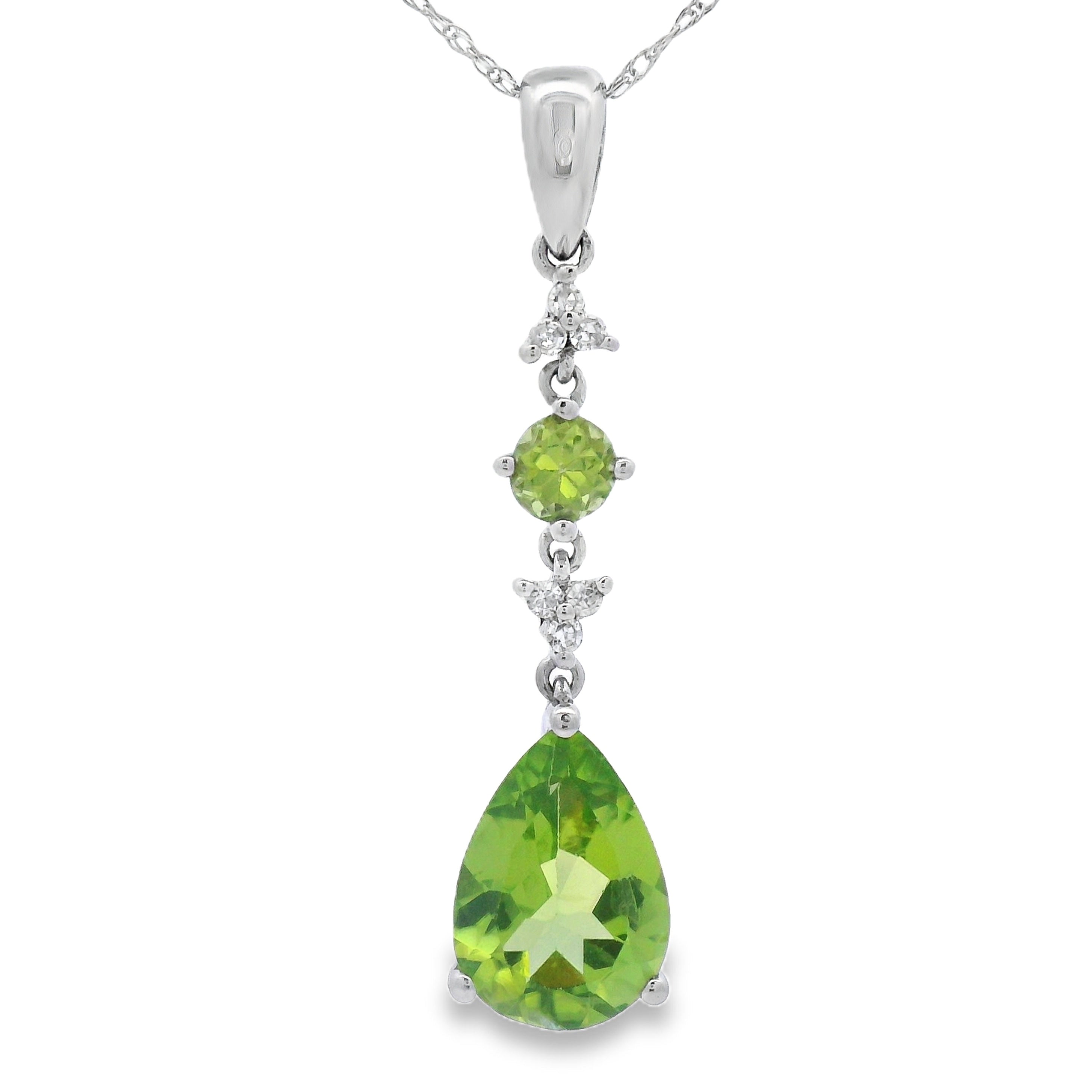2.35ct Peridot Diamond Fashion Pendants 10KT White Gold by Bids.com