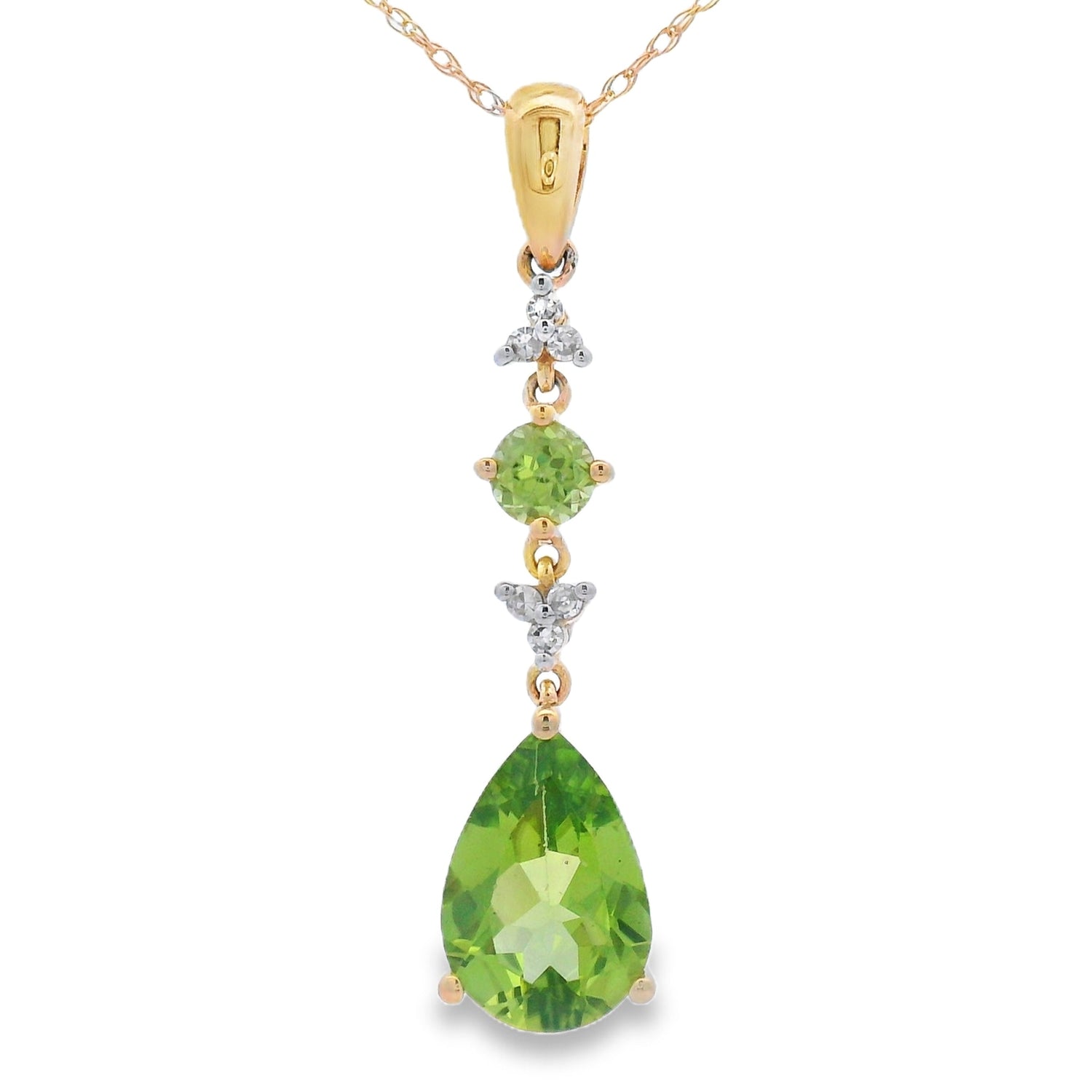 Peridot Diamond Fashion Pendants 10KT Yellow Gold by Bids.com