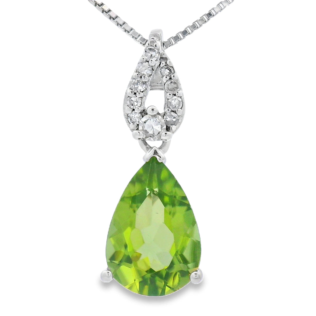 1.30ct Peridot Diamond Fashion Pendants 10KT White Gold by Bids.com