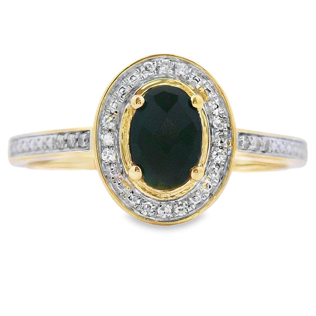 Natural .55ct Onyx Diamond Ring 10KT Yellow Gold by Bids.com