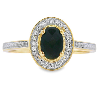 Natural .55ct Onyx Diamond Ring 10KT Yellow Gold by Bids.com