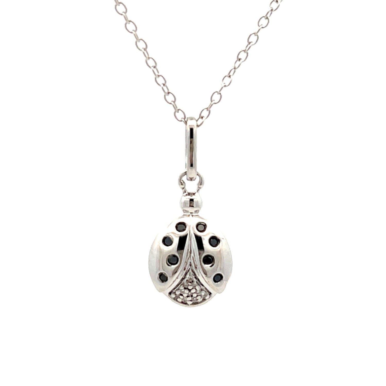 .08ct Black Diamond Animal Pendant Sterling Silver by Bids.com