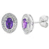 Natural .49ct Amethyst Diamond Earrings 10KT White Gold by Bids.com