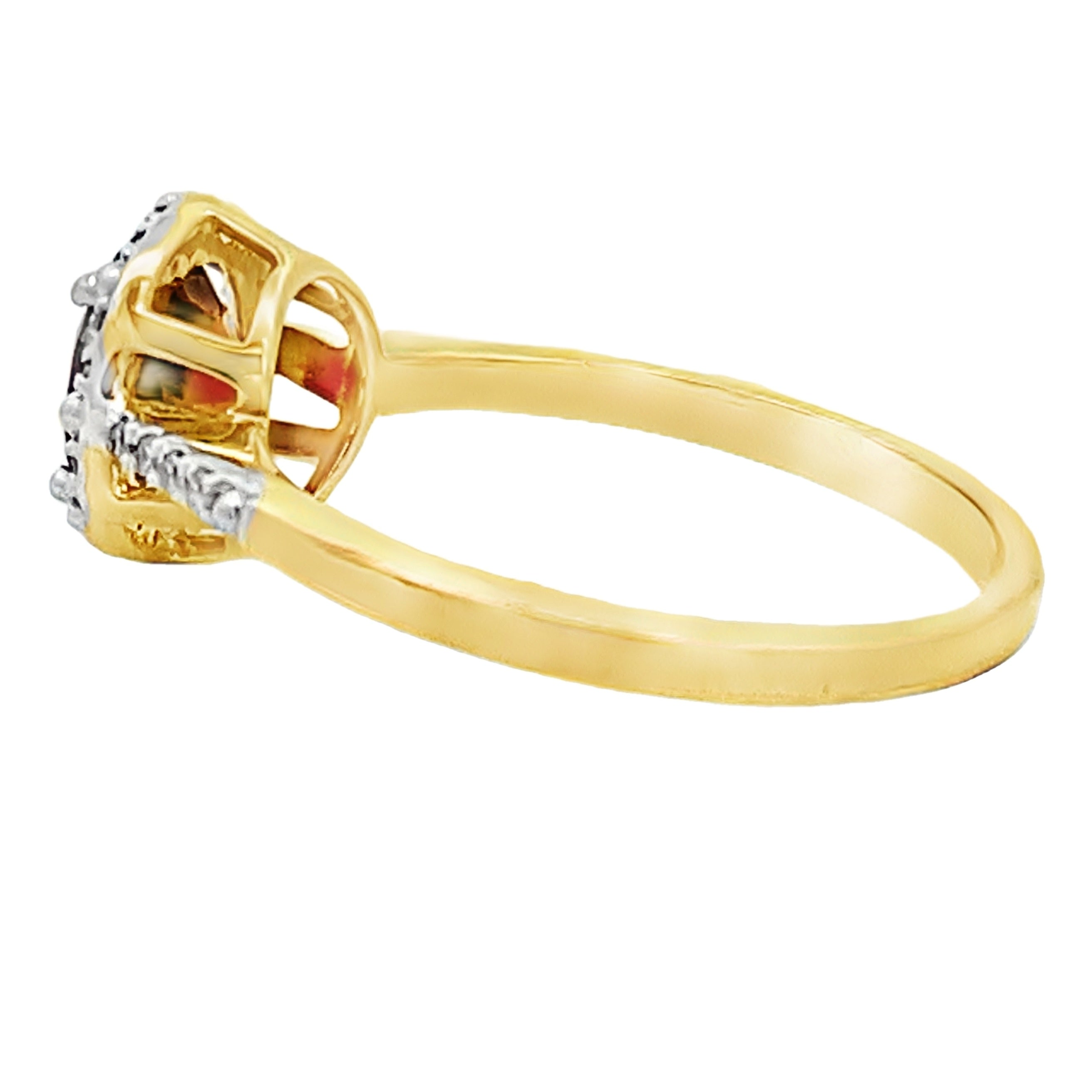 Genuine 1.75ct Garnet Diamond Ring 10KT Yellow Gold by Bids.com