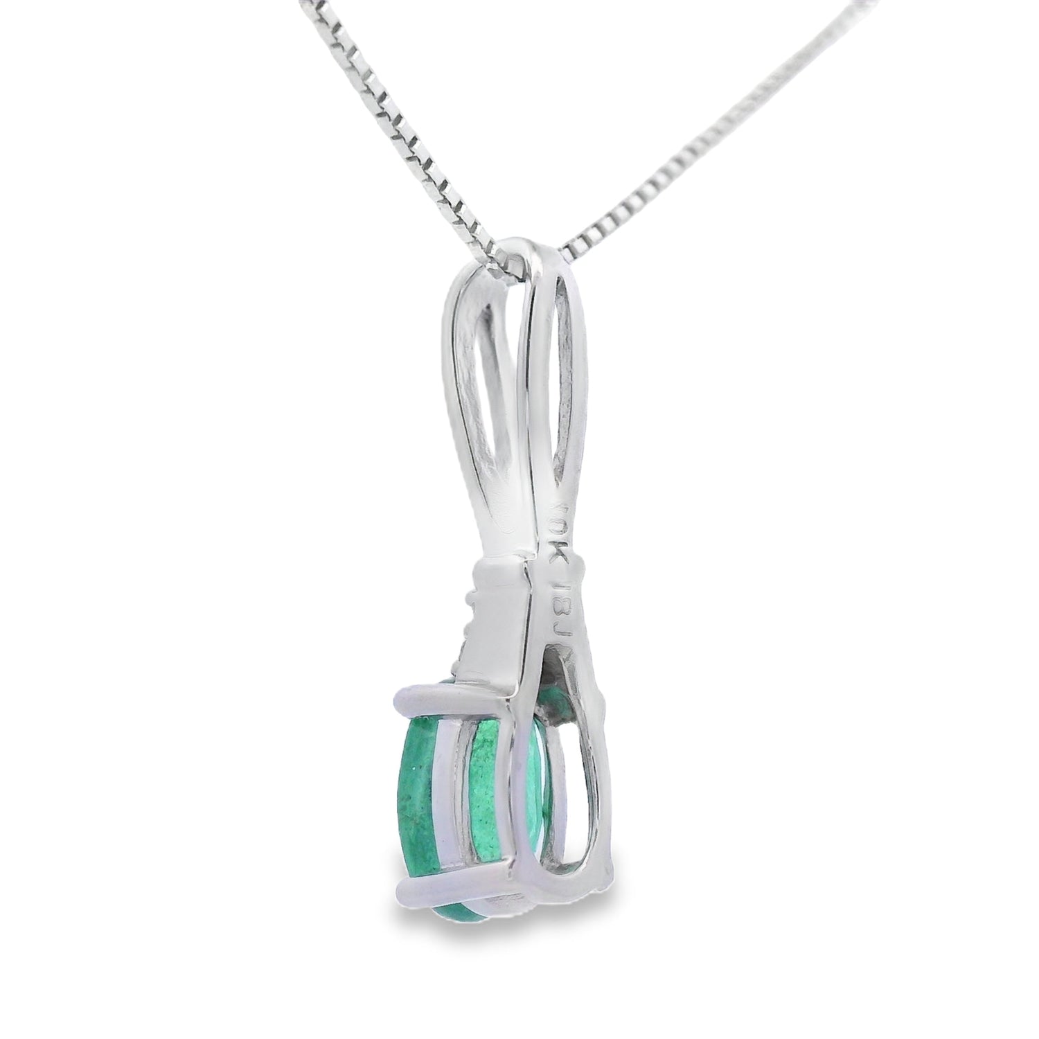 .25ct Emerald Diamond Fashion Pendants 10KT White Gold by Bids.com