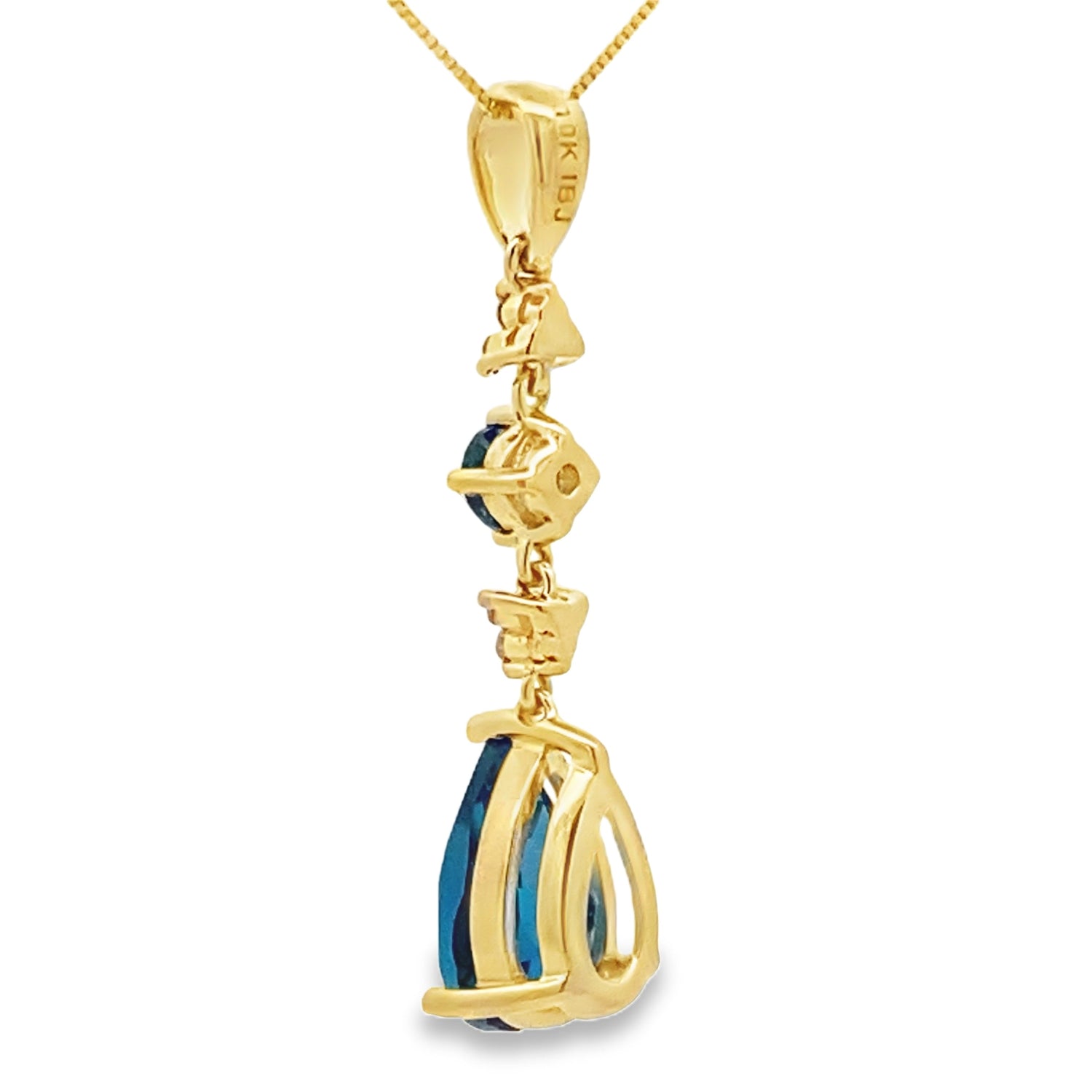 London Blue Topaz Fashion Pendants 10KT Yellow Gold by Bids.com