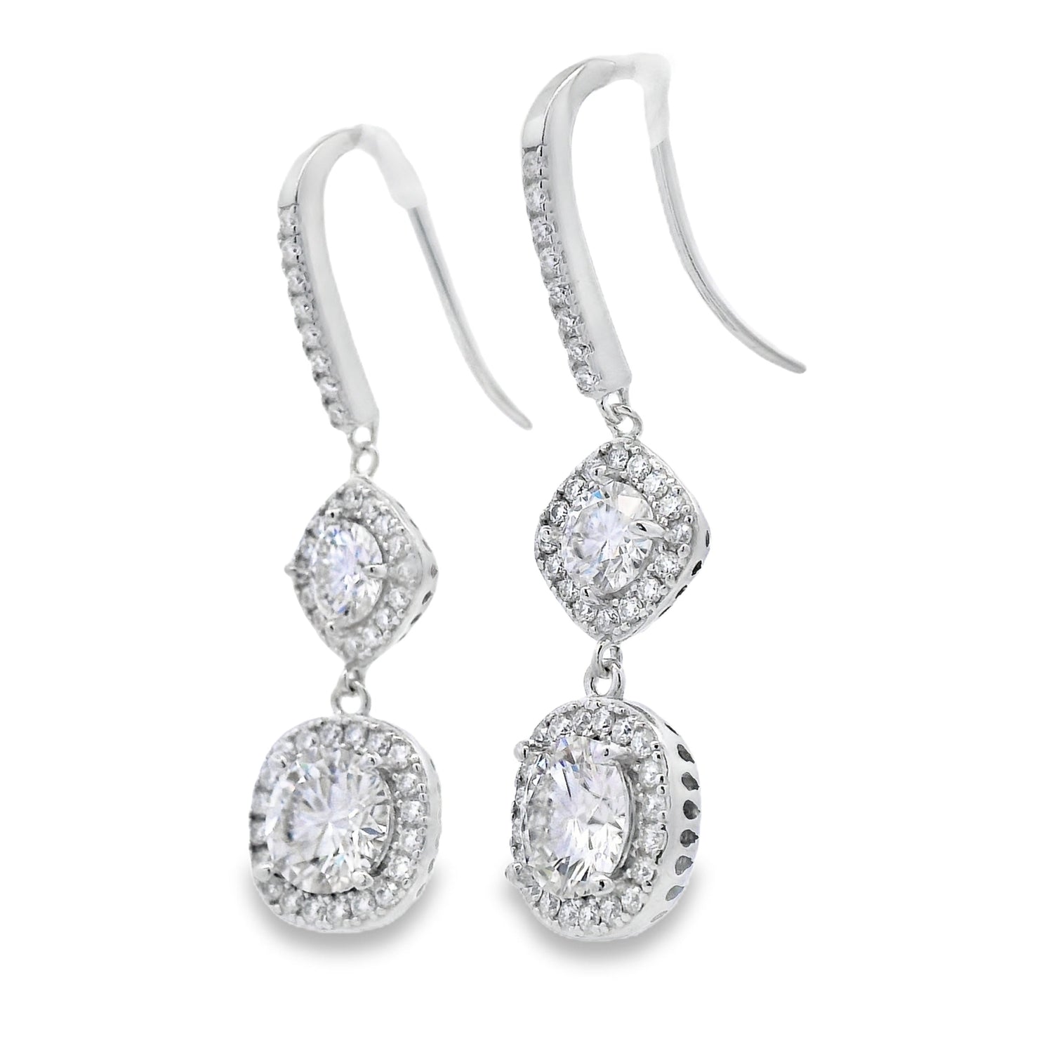 8.51ct Moissanite Dangle Earrings Sterling Silver by Bids.com